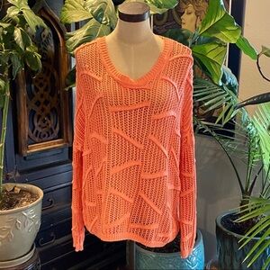 Urban Outfitters Coral open knit dolman sweater